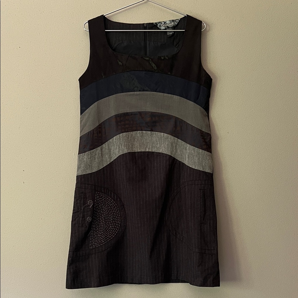 DESIGUAL Multi Fabric Mini Dress